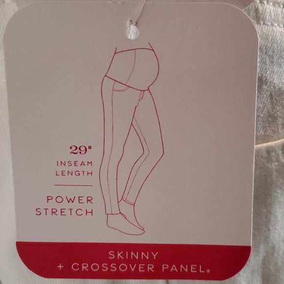 Isabel Maternity by Ingrid & Isabel Women White Skinny Maternity Jeans Inseam 29 - Picture 6 of 7